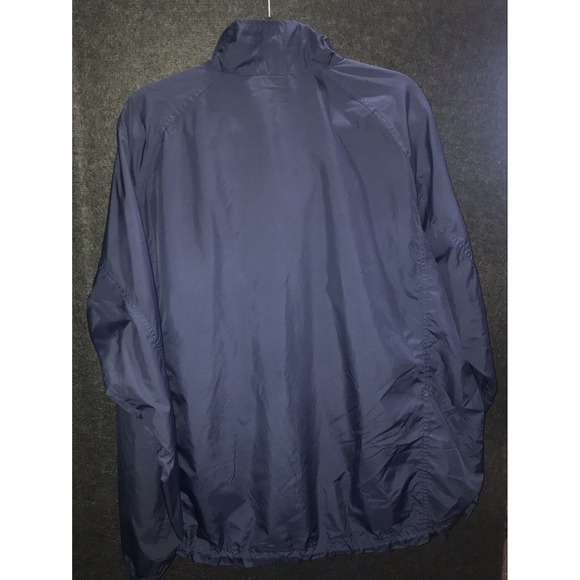 LL Bean Women's Large Windbreaker Lightweight Jacket Navy Blue Zip Pockets Reg - Picture 4 of 8